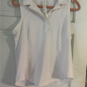 Lululemon Athletica White Sleeveless Polo Tank